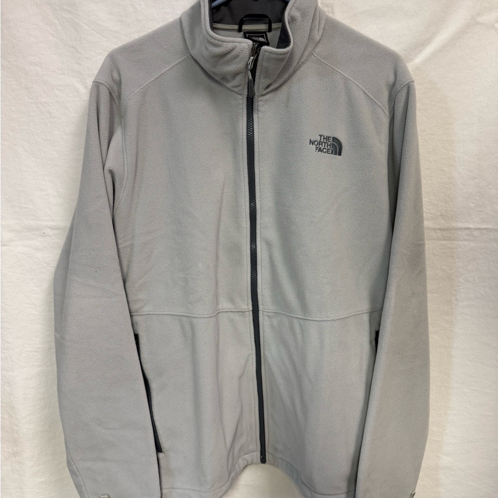 The North Face Light Gray Full-Zip Fleece Jacket